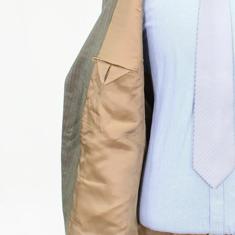 IZOD 44R Beige Check 2-Button Sport Coat Blazer Jacket G140